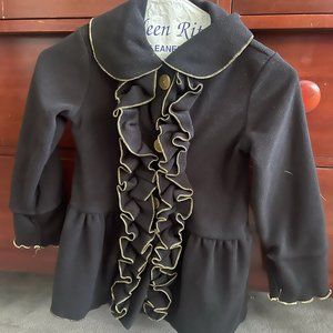 Girls Mack & Co 4t black and gold coat